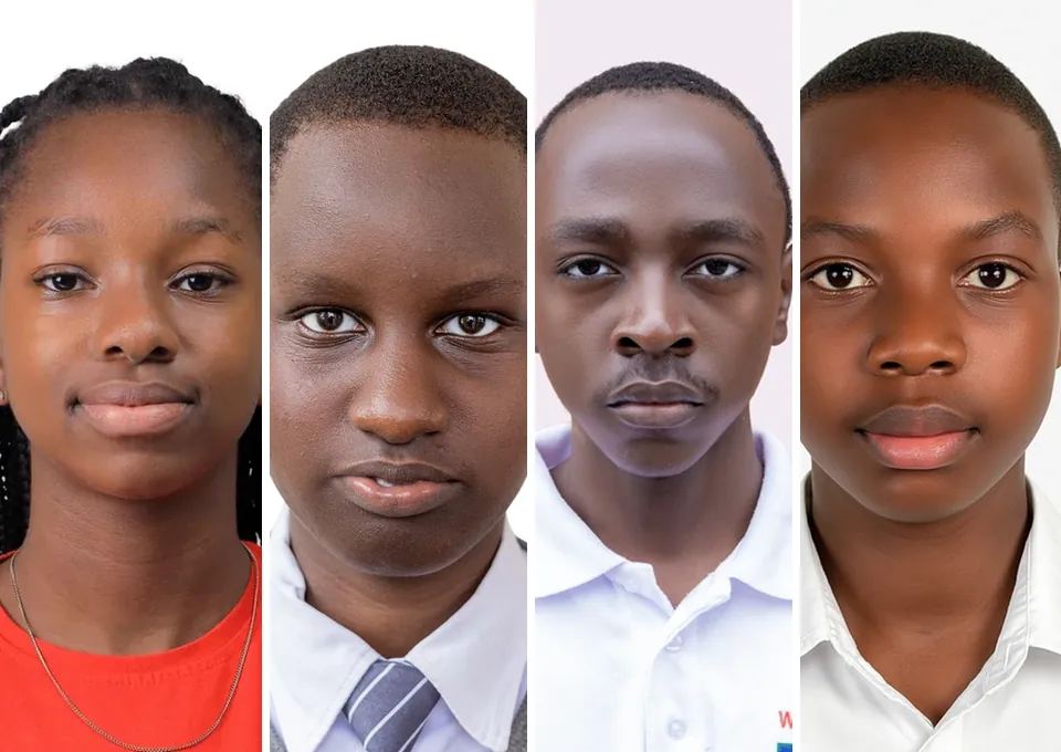 Portraits of Ugandan students from SOFU international Olympiad delegations