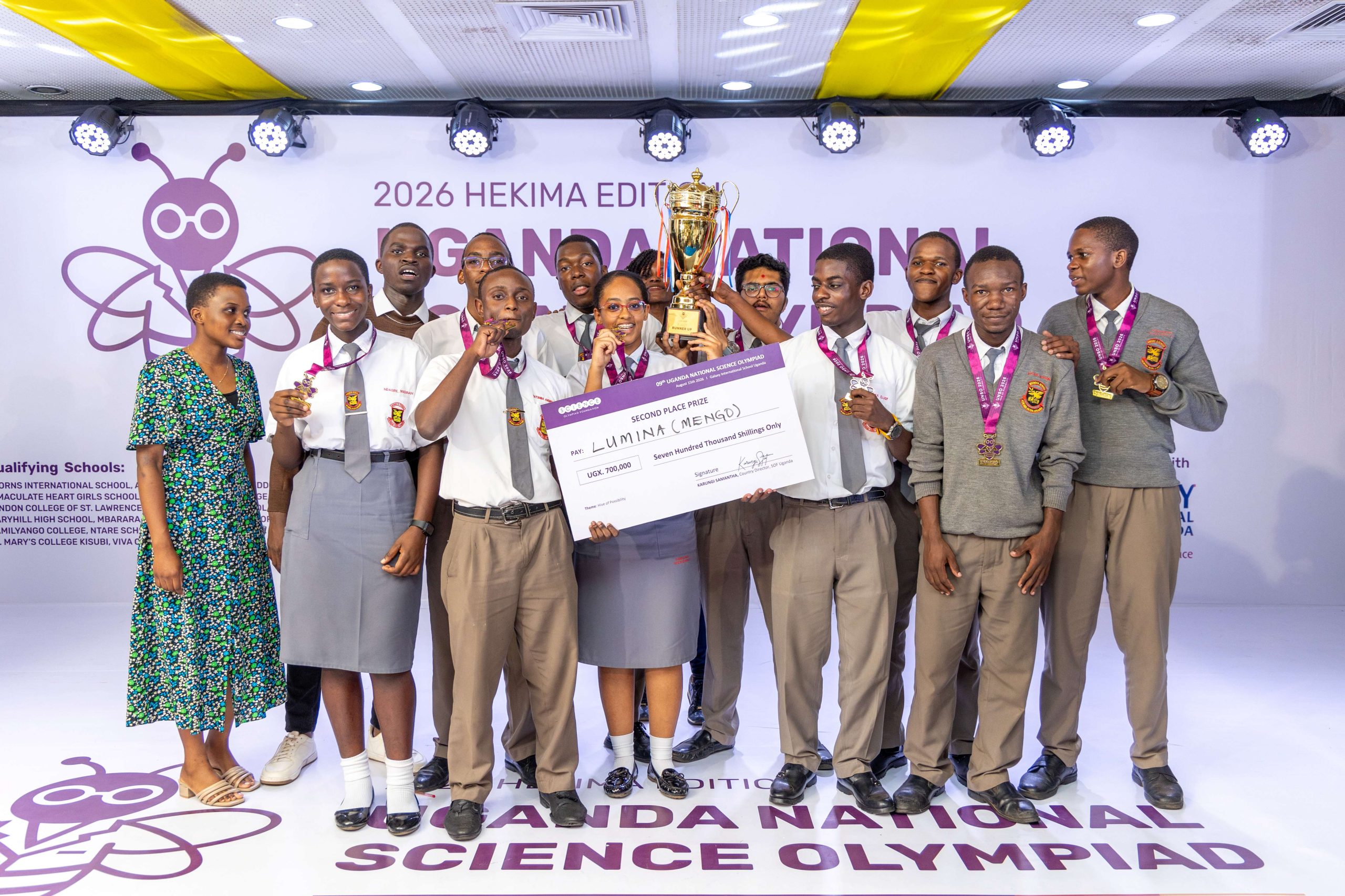 Team Lumina - Mengo Senior School receiving their tournament award